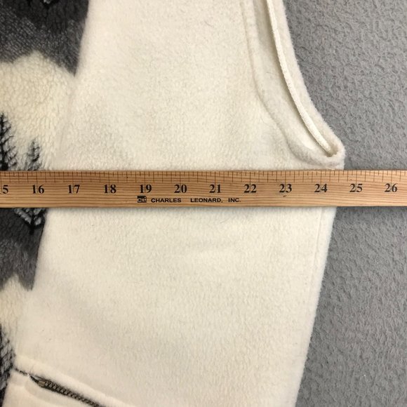 Vintage 90s  Canada Pine Tree Sherpa Sweater Fleece Vest size L - Picture 5 of 8